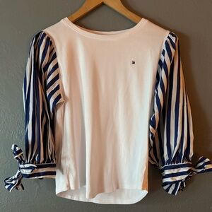 Tommy Hilfiger | Striped | Blue | White | Bow |  Top | M